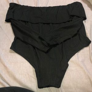 Off the shoulder cowl bodysuit